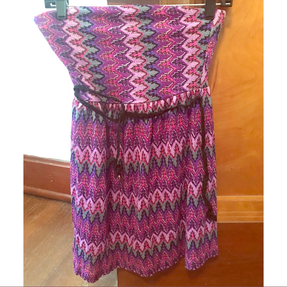 Purple Strapless Dress